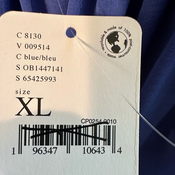 FREE PEOPLE XL Feminine Esme Mini Brilliant Blue Halter Chiffon Satin Strap SEXY - Picture 12 of 15